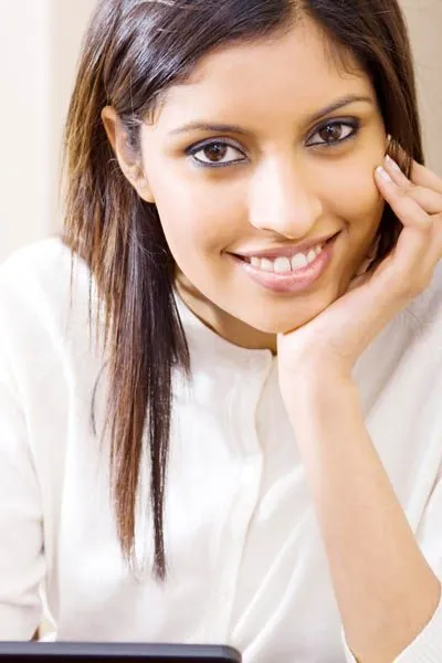 woman with dental crowns