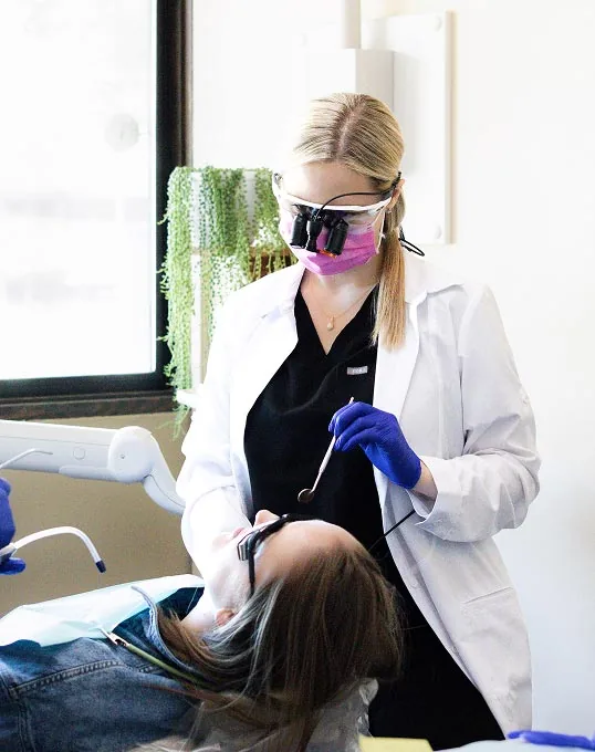 Dr. Evans providing dental care in Olympia, WA