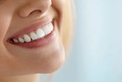 closeup of a lady with clean teeth